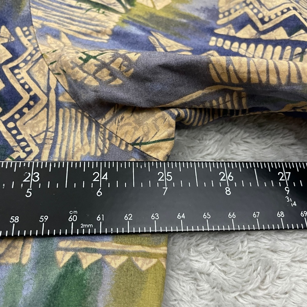 VTG Tori Richard Hawaiian Shirt‎ Mens XL Multicolor Tribal Aztec Cotton Lawn 80s - Picture 10 of 15